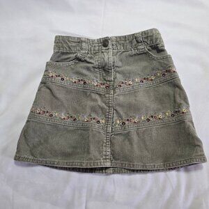 Gymboree Olive Green Corduroy Skirt Girls Size 4